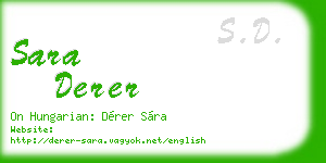 sara derer business card